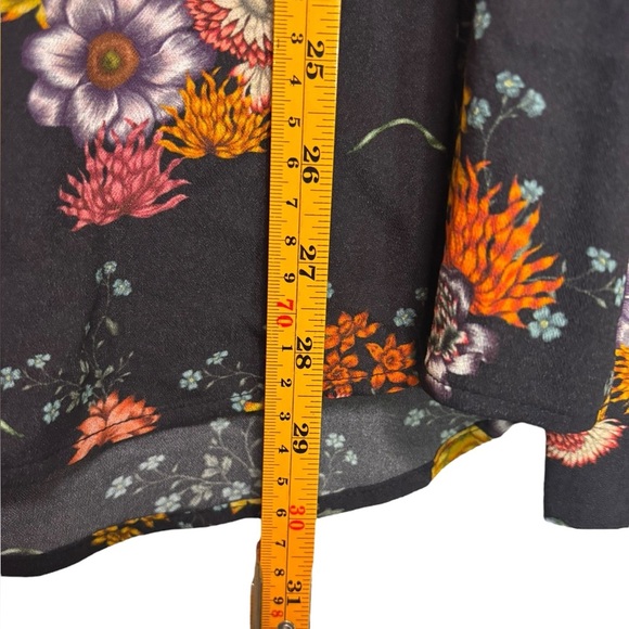 rag & bone Farren Floral Long Sleeve Button-Up Top in Black Floral Size XL - Picture 12 of 13